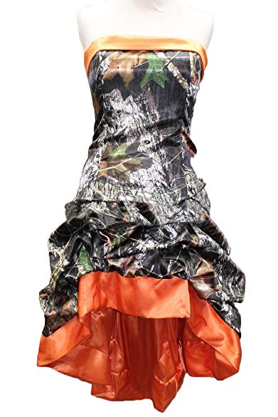 MILANO BRIDE Chic Camo Short Strapless Hi-Lo Cocktial Prom Wedding Party Dress