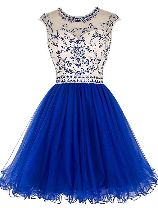 Dressesonline Women's Beading Prom Dress Short A-line Homecoming Dress