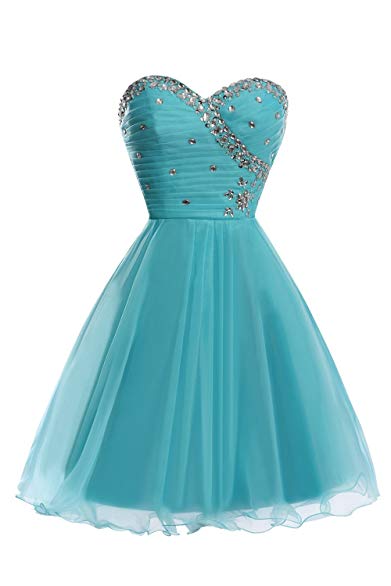 Dora Bridal Women&Acute;s Crystal A-Line Short Prom Gown Party Dresses