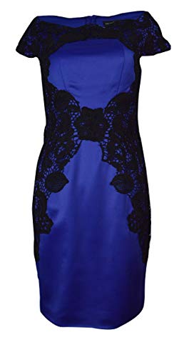 Betsy & Adam Women's Lace Contrast Dress