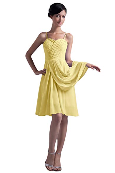 Sunvary Knee Length Chiffon Cocktail Bridesmaid Dress Juniors Homecoming Evening Prom Gowns