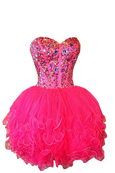 Elley Women's Sweetheat Rhinestones Short Birthday Party Dress for Juniors