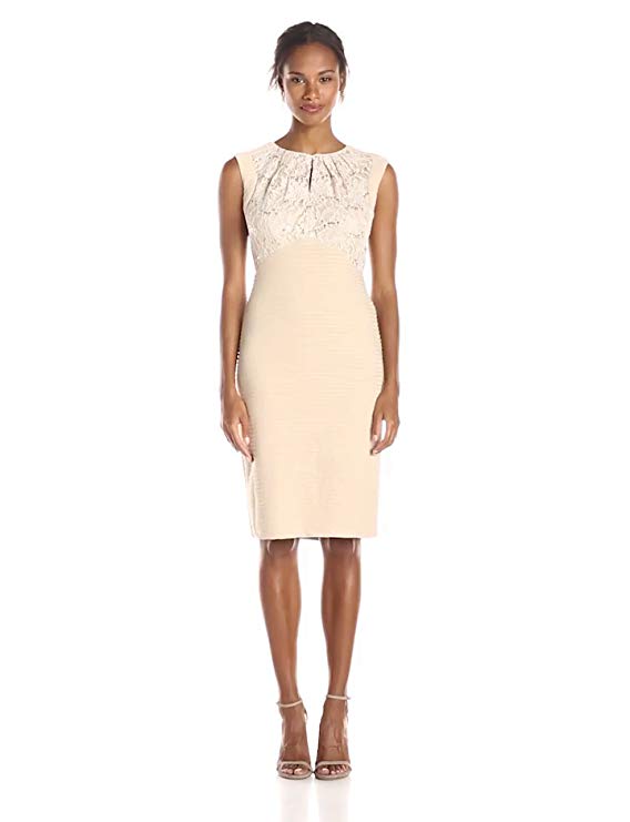 Julian Taylor Women's Sleeveless Banded Sequin Lace Dress