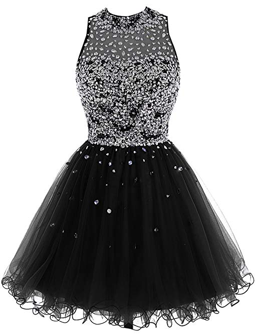 Bbonlinedress Short Tulle Beading Homecoming Dress Prom Gown