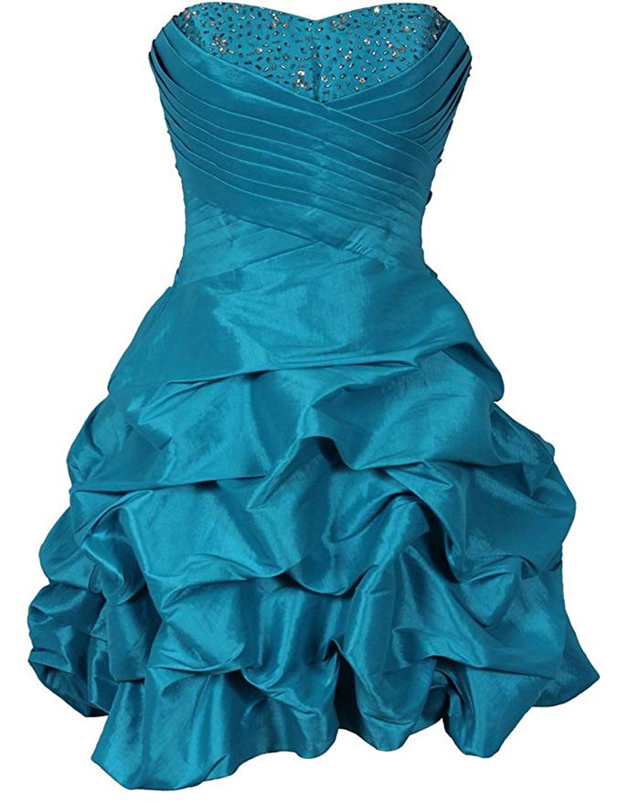 KAY&LAYLA Women's Short Prom Beaded Taffeta Mini Bubble Party Dress SLFD055