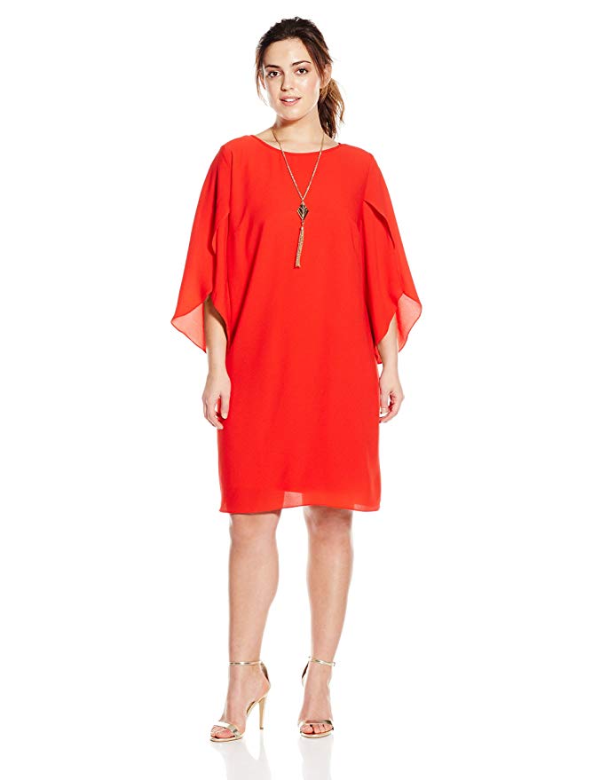 AGB Women's Plus Size Womans Tulip Sleeve Forward Style Dress, Value Not Found, Value Not Found