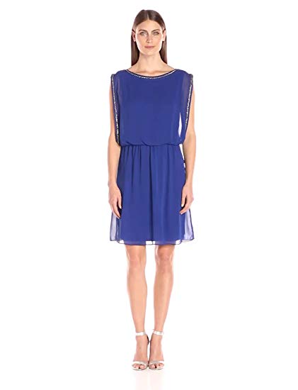 AGB Women's Contemporary Flattering Soft Style with Embellished Trim,