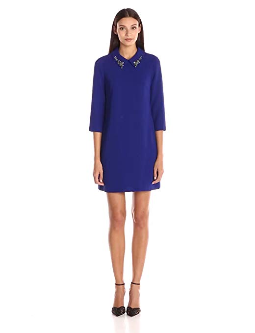 Vince Camuto Women's Shift Dress With Beaded Collar