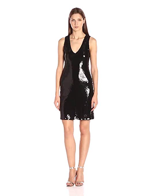 Karen Kane Women's V-Neck Sequin Sheath Dress