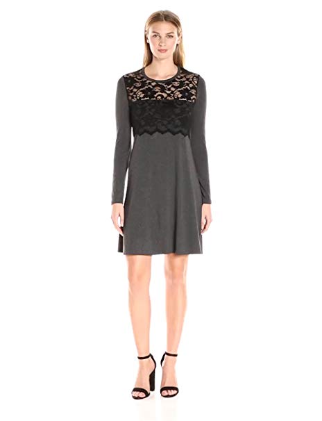 Karen Kane Women's Scallop Lace Overlay Dress