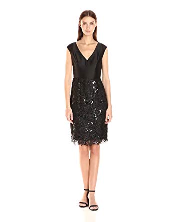 Adrianna Papell Women's Sleeveless V Neck Cocktail Dress