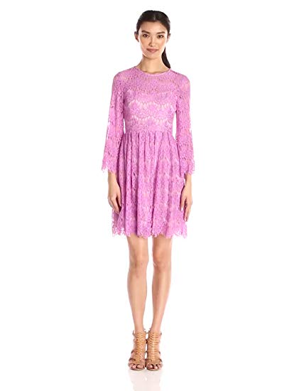 Betsey Johnson Women's Three-Quarter Sleeve Lace Dress