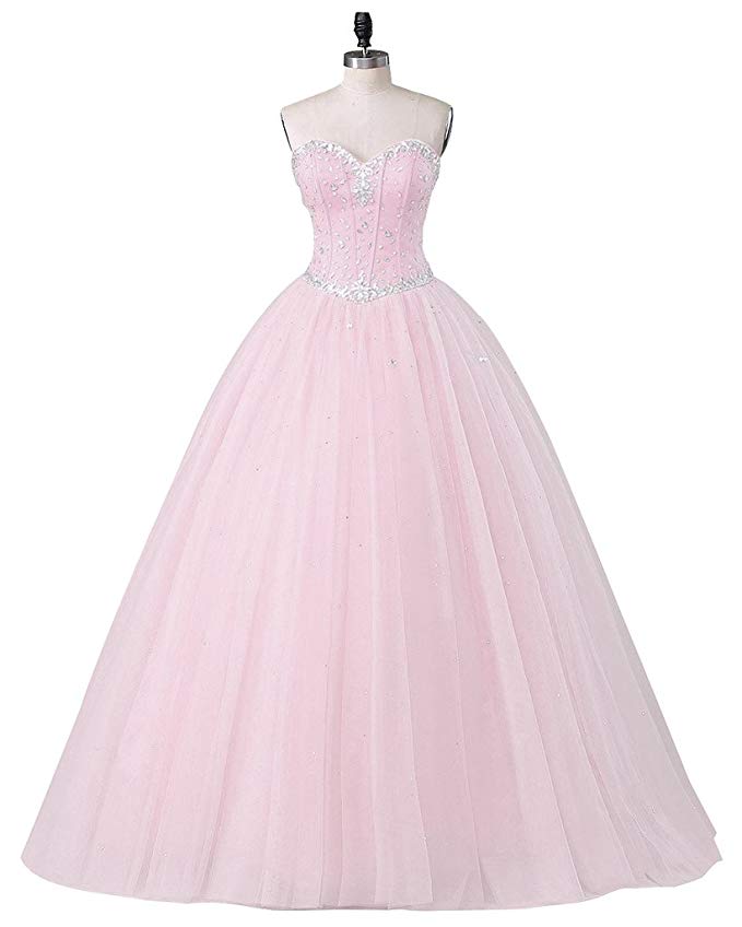 Beautyprom Women's Sweetheart Ball Gown Tulle Quinceanera Dresses Prom Dress