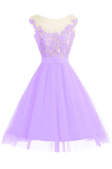 Dora Bridal Women&Acute;s A Line Scoop Cap Sleeve Short Prom Party Homecoming Dress