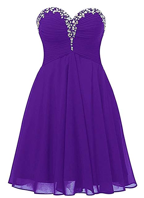 RohmBridal Women's Chiffon Homecoming Dress Short Evening Prom Gowns