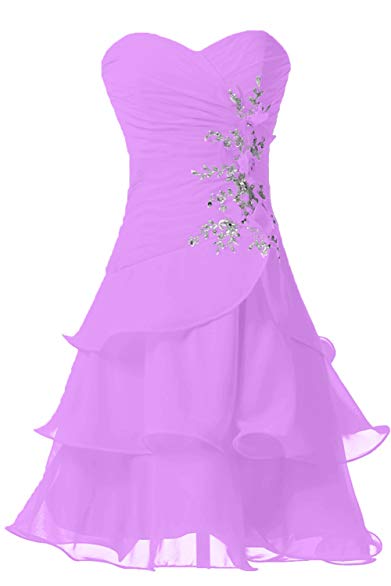 Sunvary Sweetheart Applique Chiffon Homecoming Party Dresses Club Dress