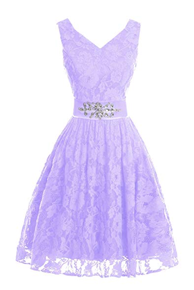 Preferhouse Women's Evening Party Dresses Formal Short Sleeveless Lace