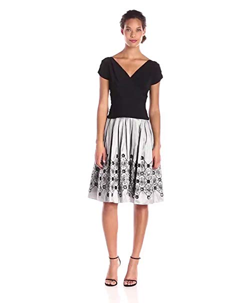 S.L. Fashions Women's Embroidered Party Skirt Dress