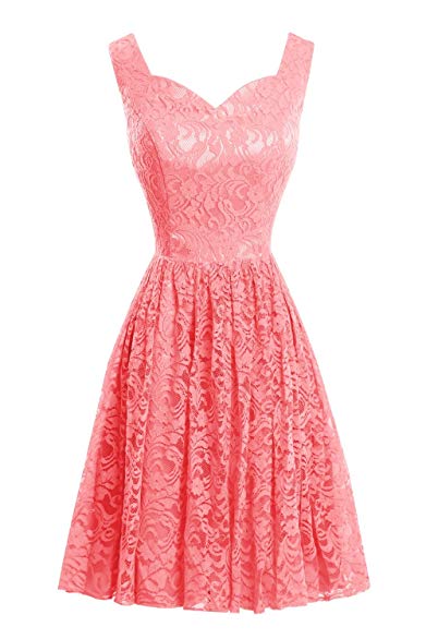 Dora Bridal Women's Short A Line Lace Prom Party Evening Dresses