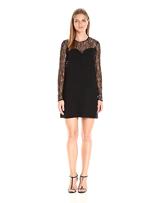 BCBGeneration Women's A-Line Dress with Lace Inserts