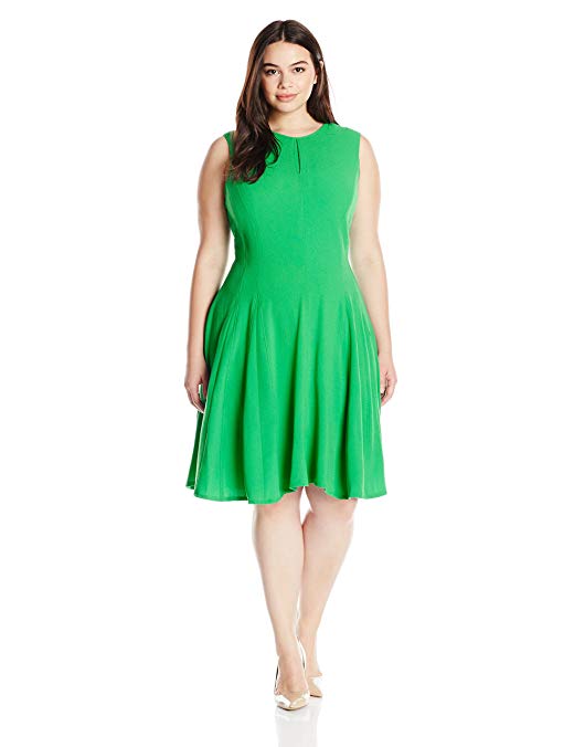 Taylor Dresses Women's Plus-Size Fit and Flare Stretch Crepe Dress
