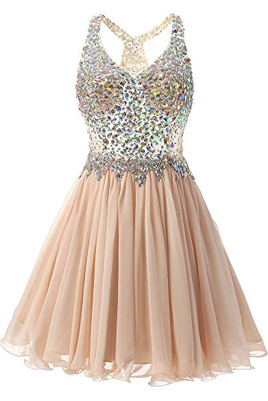 VogueDress V Neck Prom Dresses Open Back Tulle With Applique