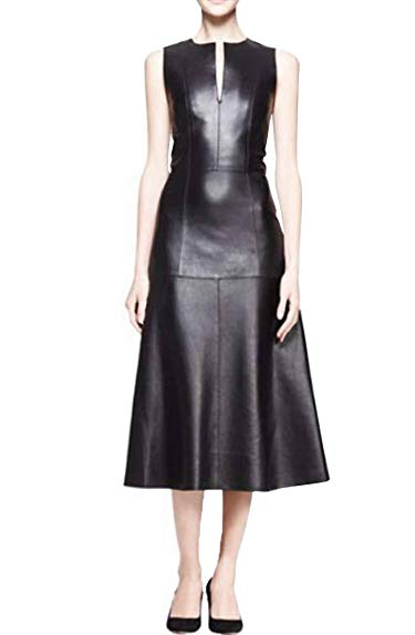 Angel&Lily A-line skirt Slim below knee Faux Leather dress plus1x-10x(SZ16-52)