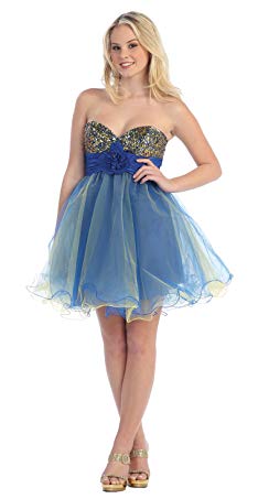 US Fairytailes Strapless Cocktail Party Junior Prom Dress #2583