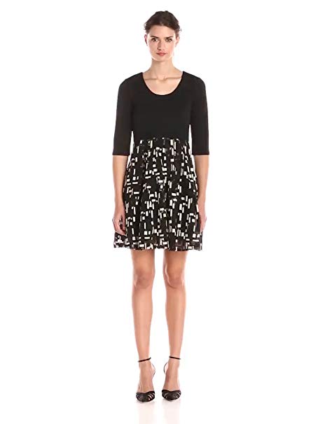 Plenty by Tracy Reese Dresses Women's Eliza Solid-Top Dress with Patterned Skirt