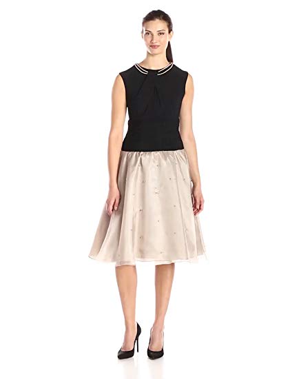 S.L. Fashions Women's Pearl Trimmed Knit Top Party Dress
