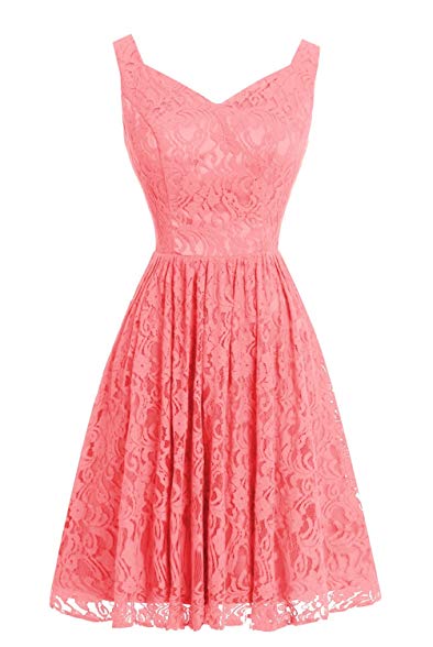 Dasior Women's Short Lace Bridesmaid Party Dresses