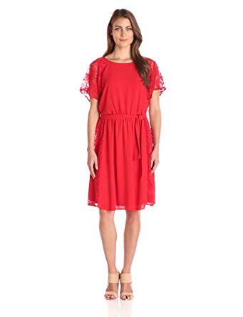 AGB Women's Night and Day Lace-Trim Dress