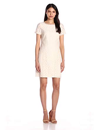 Adrianna Papell Women's Short Sleeve Lace Shift