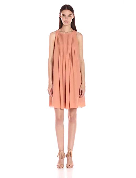 Nanette Nanette Lepore Women's Sleeveless Chiffon Pintuck Dress