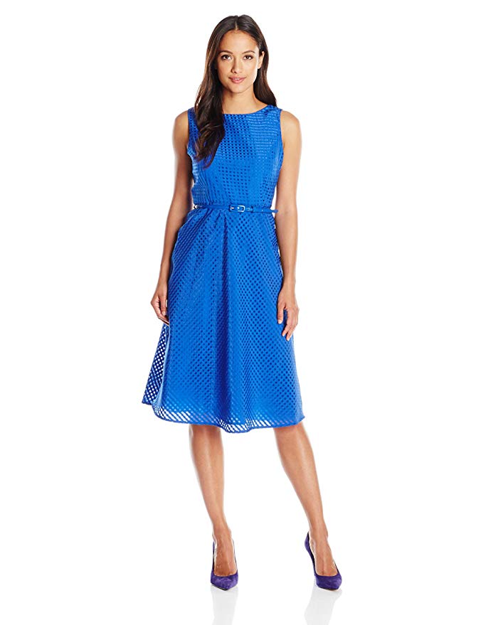 Jessica Howard Women's Petite Tea Length Fit and Flare,