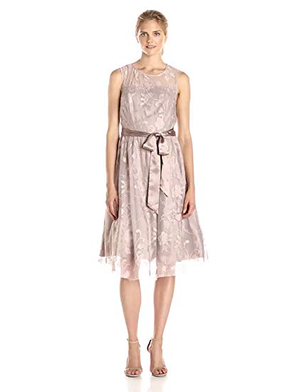 S.L. Fashions Women's Lace Illusion Party Dress