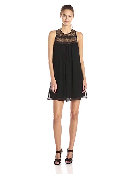 BCBGeneration Women's Babydoll Dress with Lace Trim Black Review
